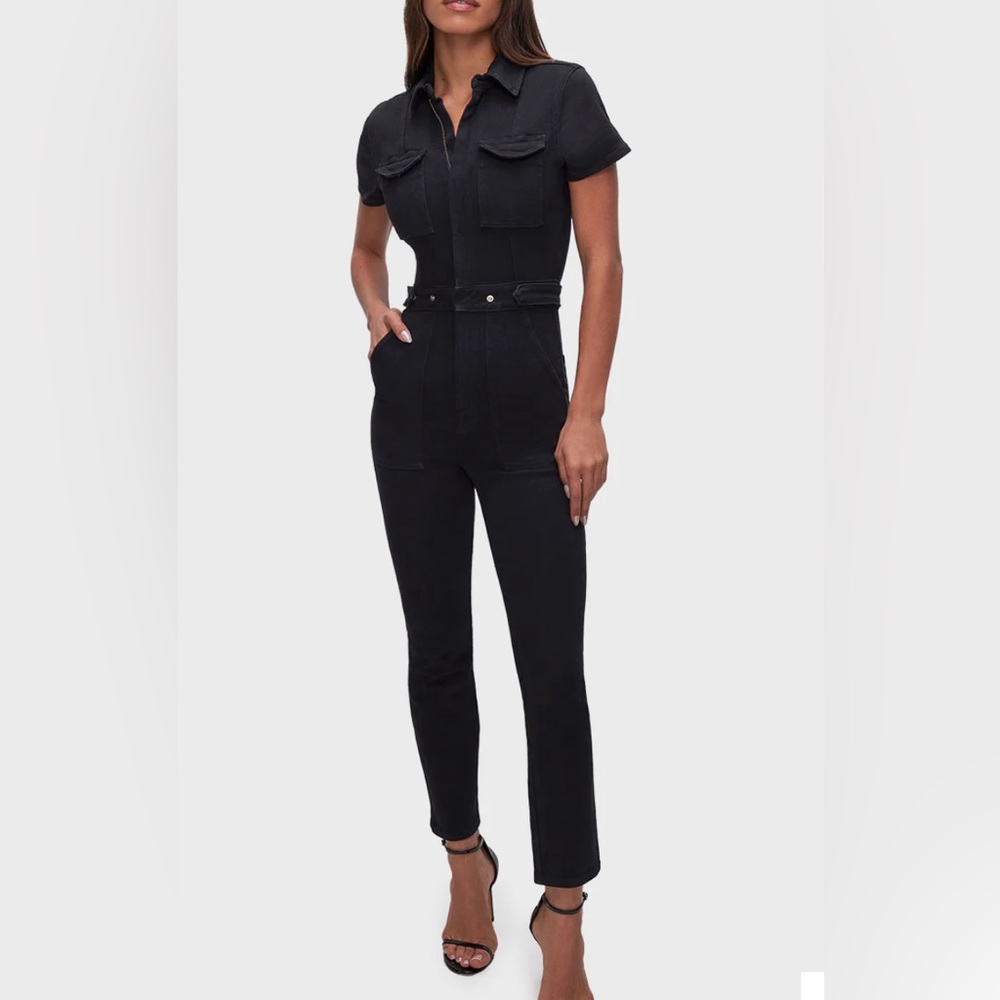 Good American denim jumpsuit